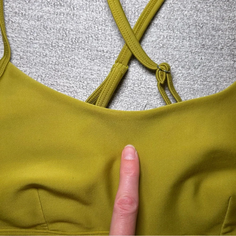 Alo Yoga Airlift Intrigue Bra Yellow/Green Size Medium - Picture 4 of 8